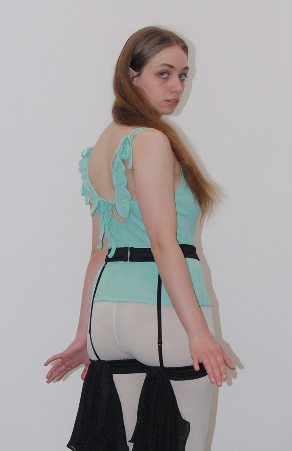 Maroske Peech aqua mint green plushie anime angel wing camisole singlet with adjustable straps