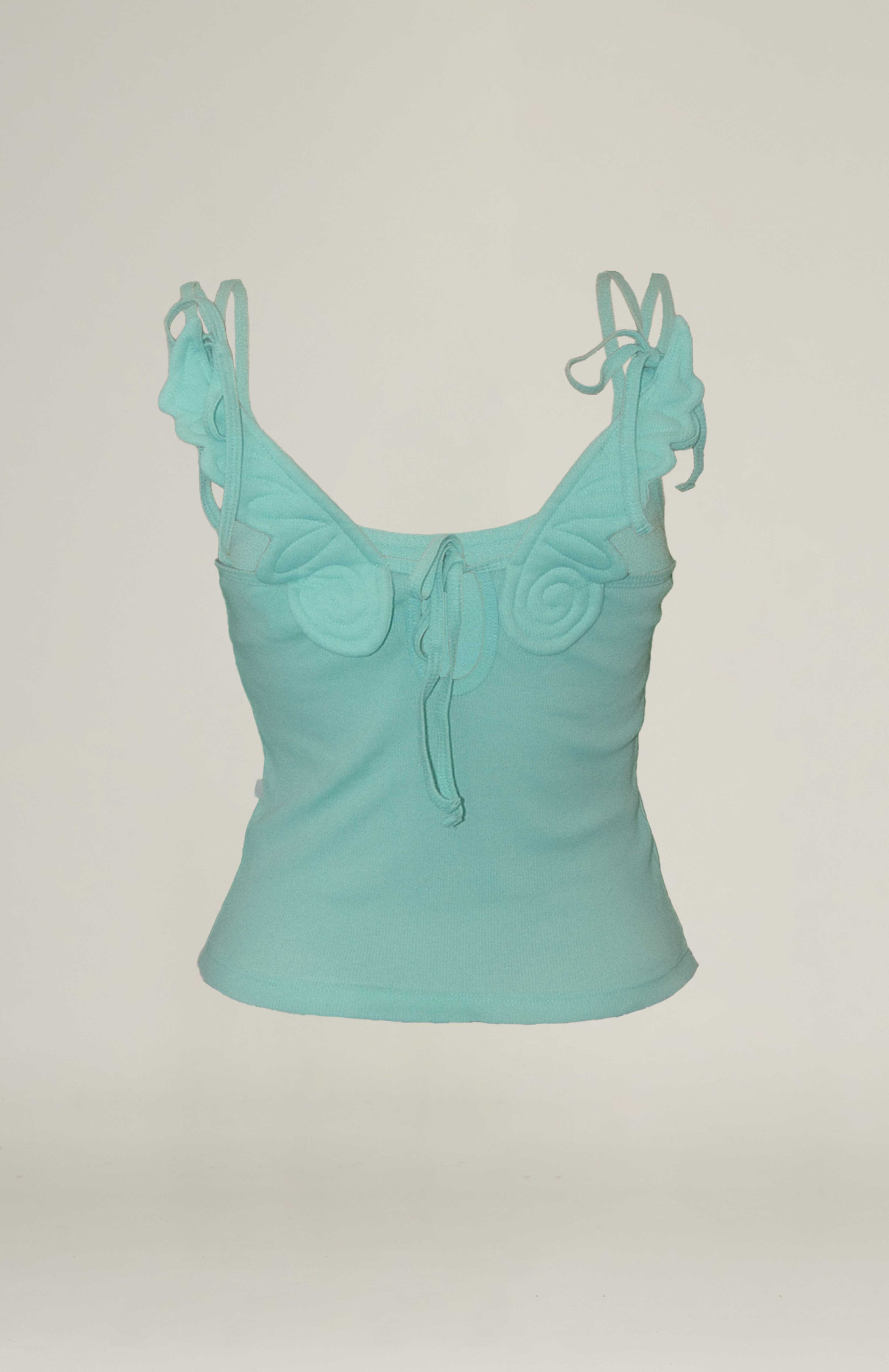 aqua mint green plushie anime angel wing camisole singlet with adjustable straps